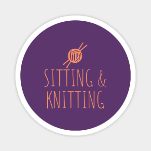 Sitting & Knitting Magnet